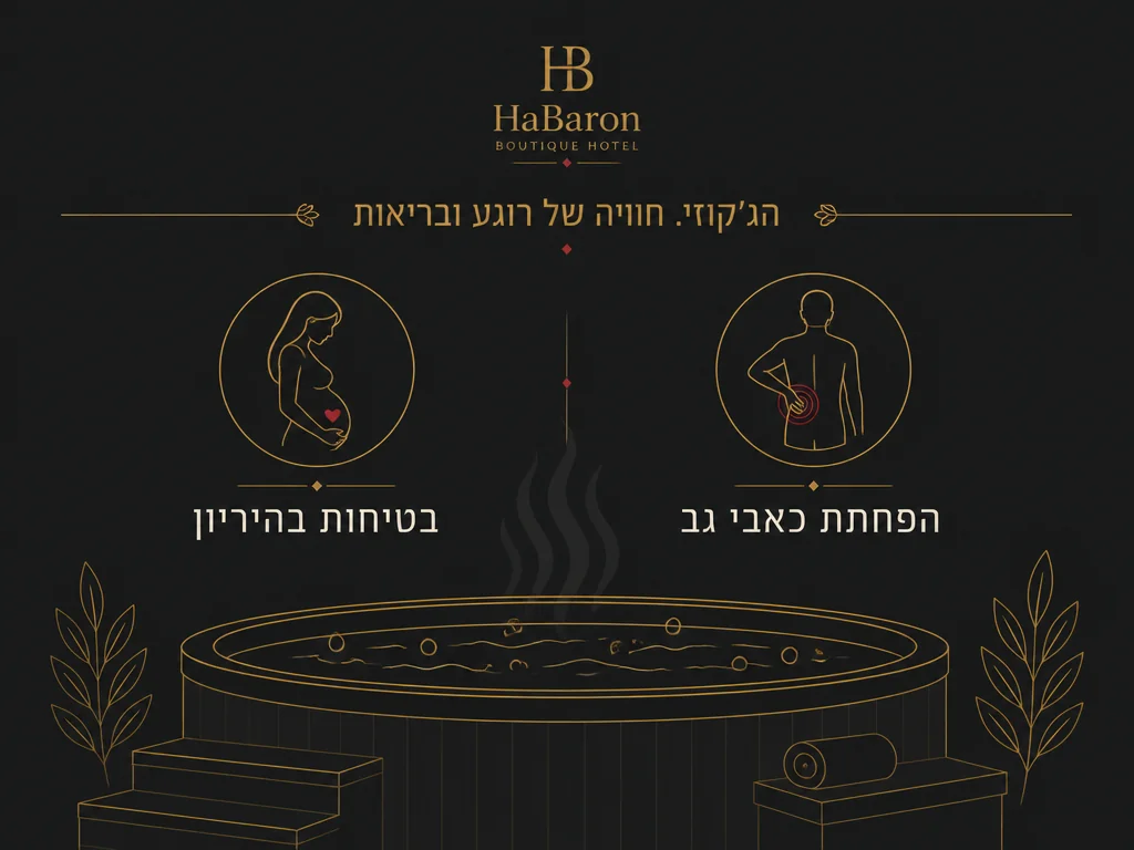 אינפוגרפיקה של ג'קוזי ומים חמים יתרונות ובטיחות